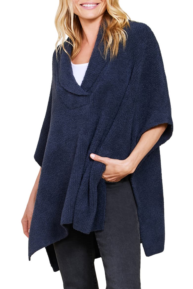 CozyChic® Shawl Collar Poncho, Main, color, TIDEWATER