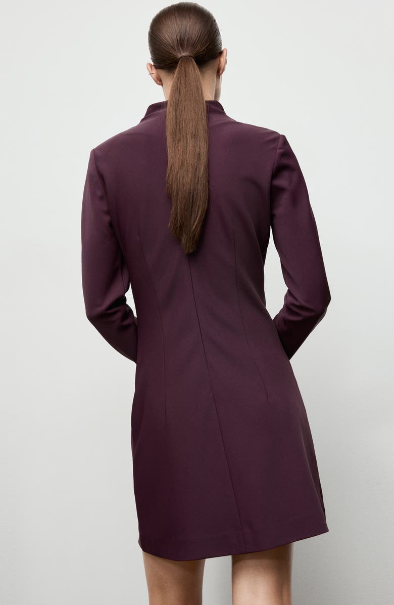 MANGO Drape Neck Long Sleeve Dress, Alternate, color, Purple