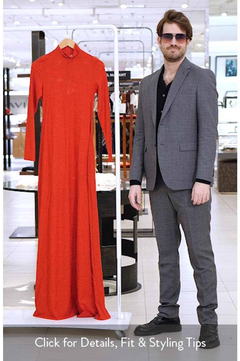 Mock Neck Long Sleeve Lace Maxi Dress video