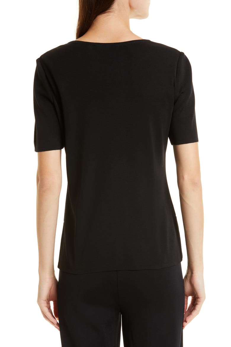 Short Sleeve Knit Tunic Top, Alternate, color, BLACK