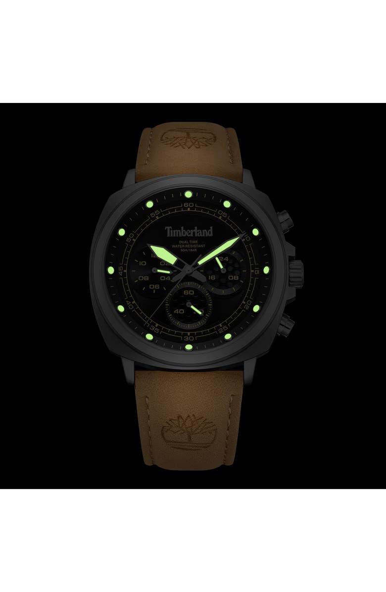 Timberland Williston Multifunction Chronograph Leather Strap Watch, 43.5mm x 46.5mm, Alternate, color, 