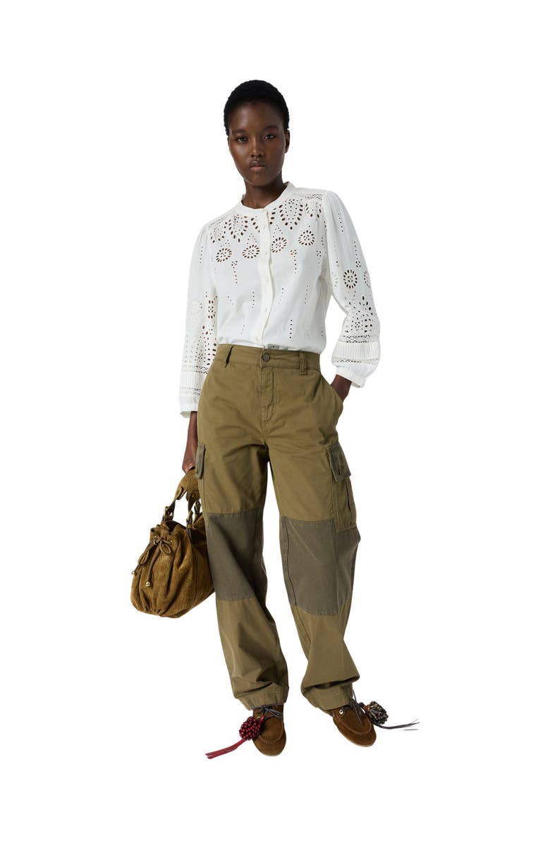 GERARD DAREL Cybella Embroidered Long sleeve Shirt, Alternate, color, Ecru