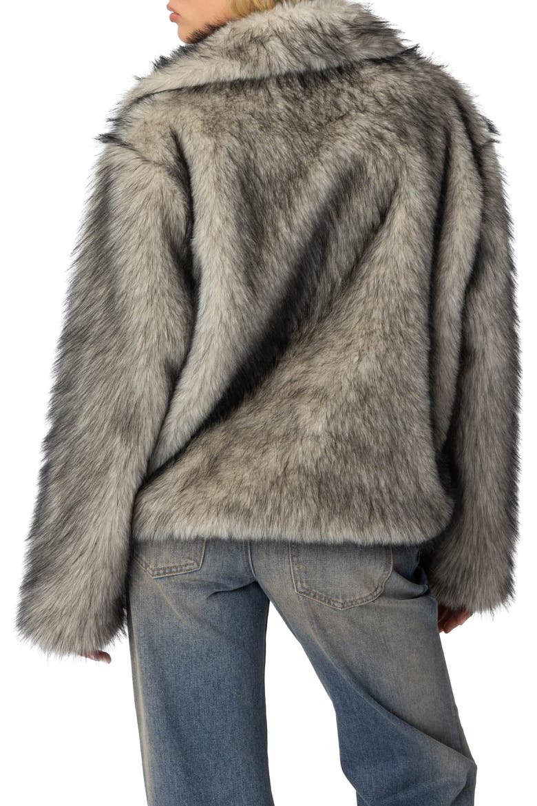 Mob Wife Faux Fur Jacket, Alternate, color, BLACK-AND-WHITE