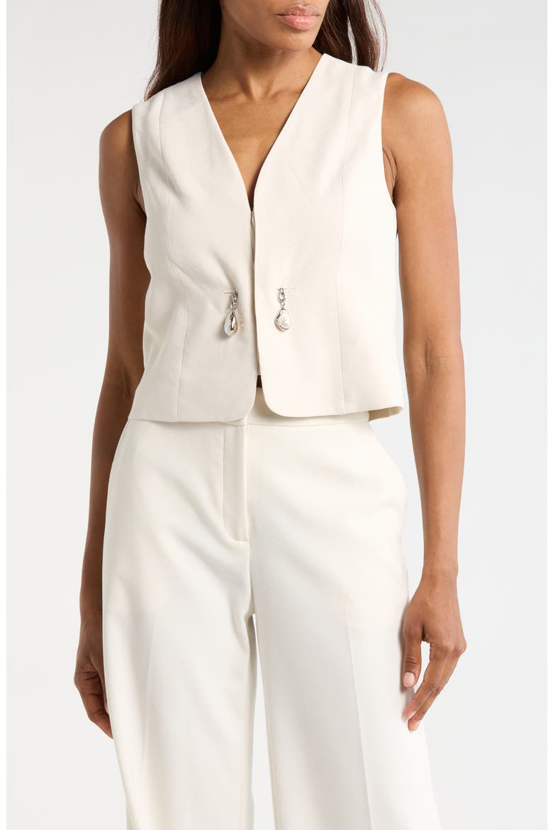 Leo Linen Blend Vest, Main, color, BUTTERCREAM
