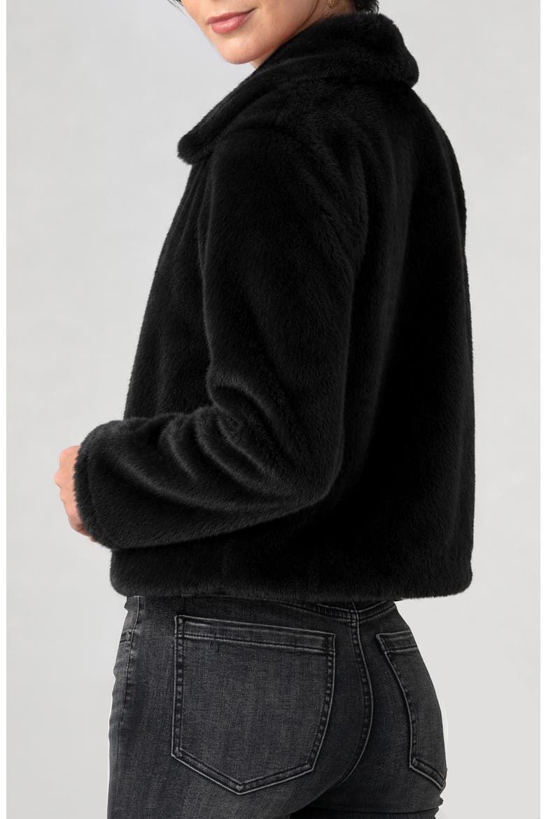 Faux Fur Jacket, Alternate, color, BLACK