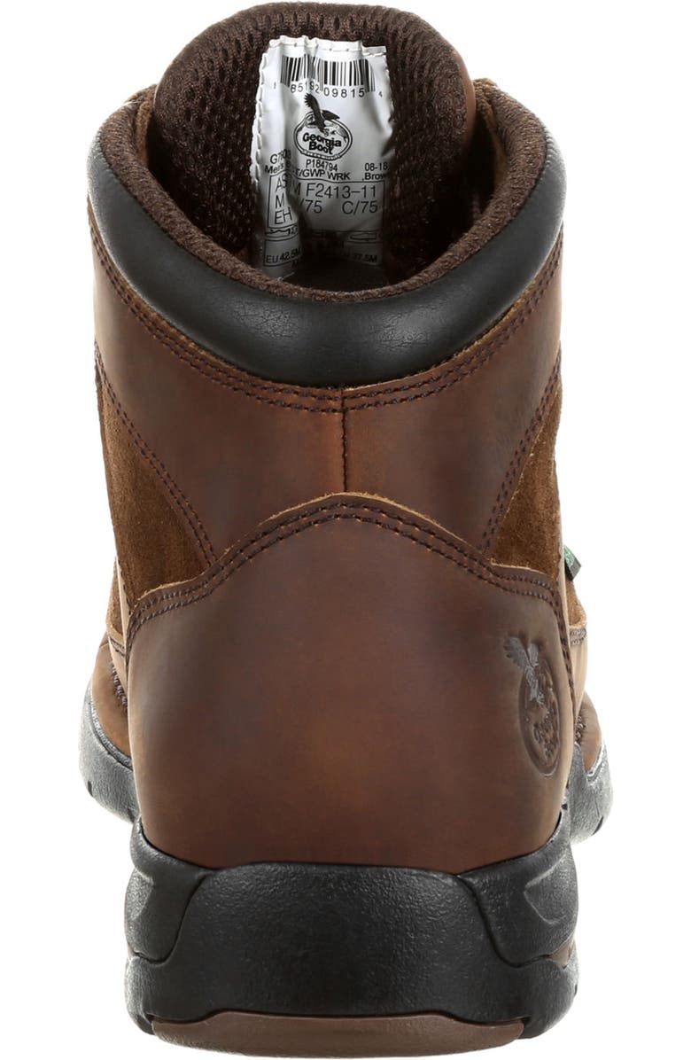 Georgia Boot Waterproof Padded Work Boot, Alternate, color, Brown
