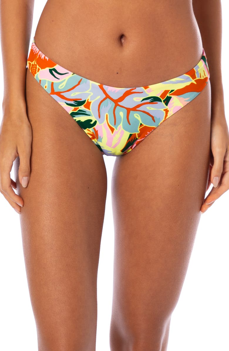 Maaji Neon Leafy Sublimity Reversible Bikini Bottoms, Main, color,