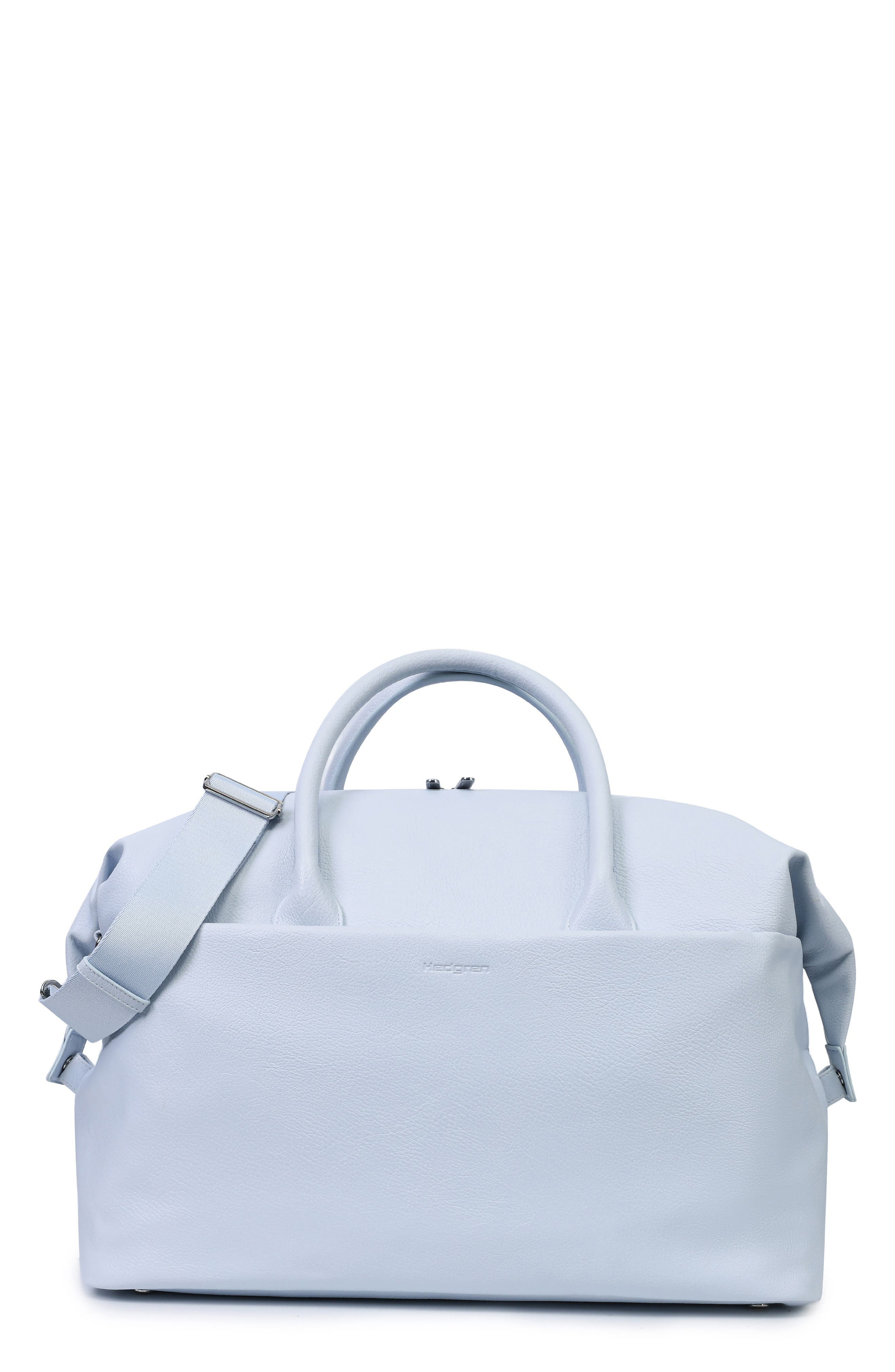 Nostos Faux Leather Weekend Travel Bag, Main, color, AITHER BLUE