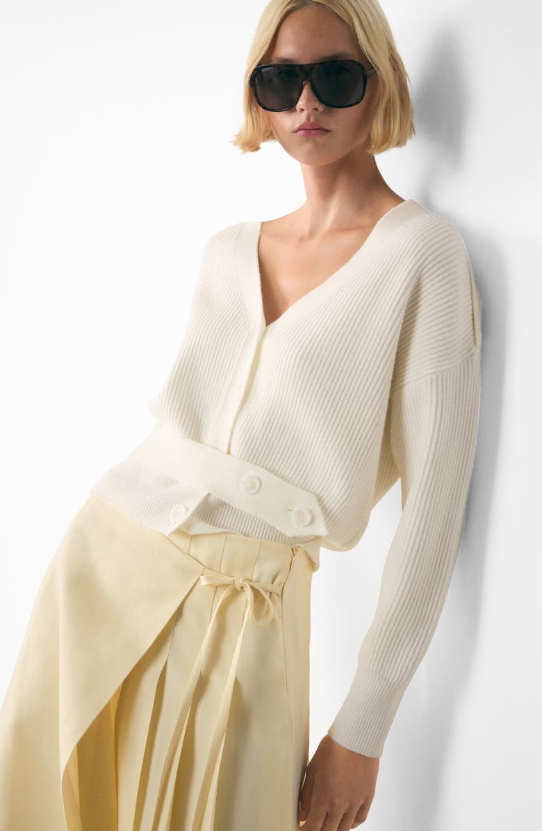 MANGO Button Tab Strap Cardigan, Alternate, color, 