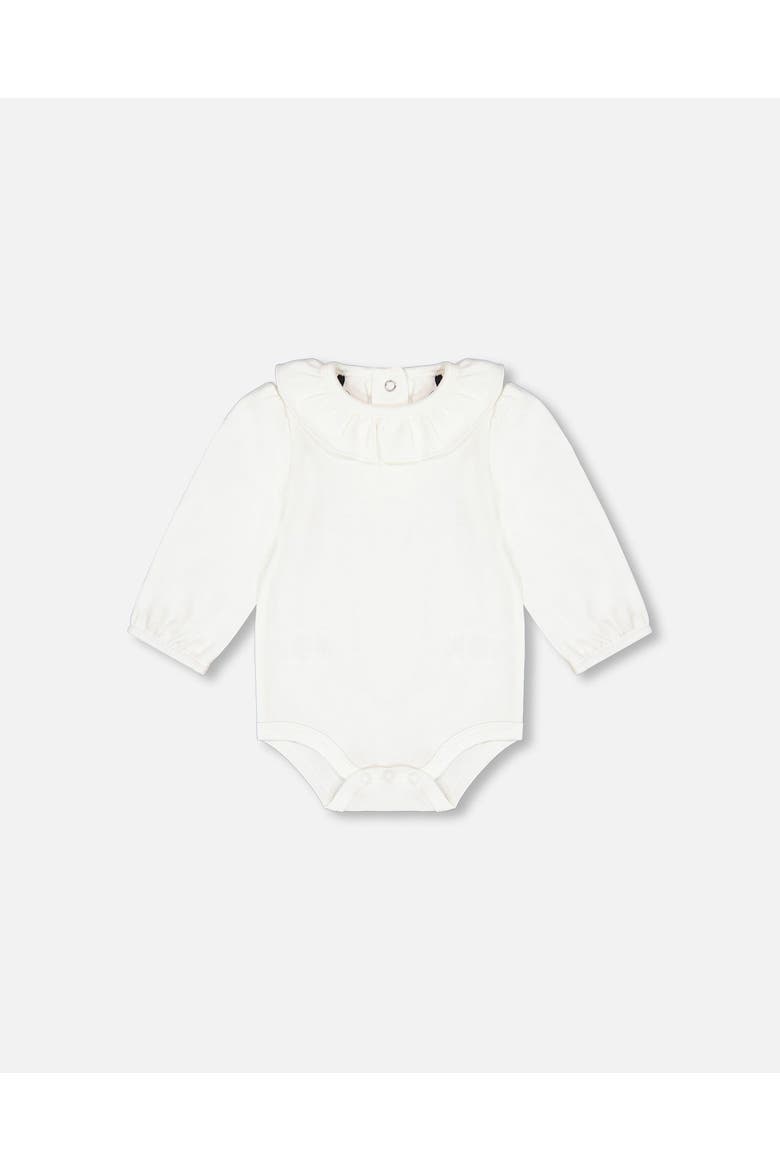 Baby Girl's Organic Cotton Bodysuit And Printed Overall Set Cream With Flowers, Alternate, color, Printed Flowers