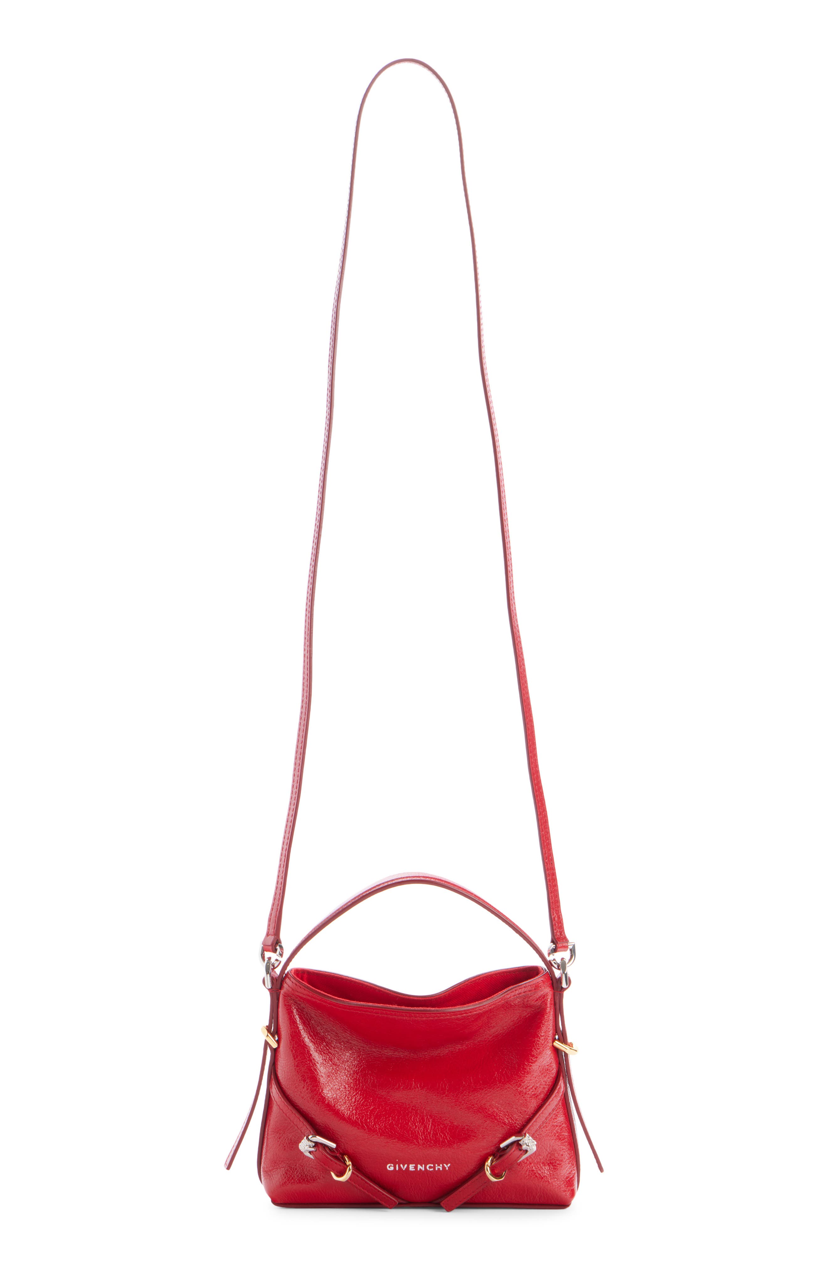 Nano Voyou Leather Crossbody Bag, Alternate, color, VERMILLON