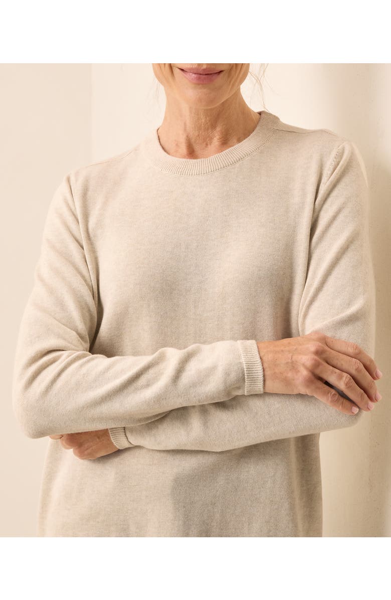 Pact Organic Cotton Classic Fine Knit Crew Sweater, Alternate, color, Sandshell Heather