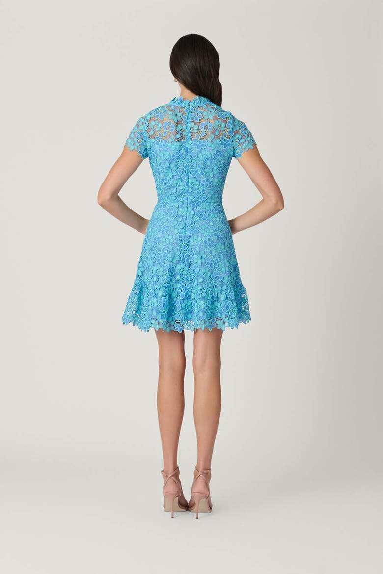 Harlow Londrina Lace Dress, Alternate, color, Vista Blue/Bright Mint