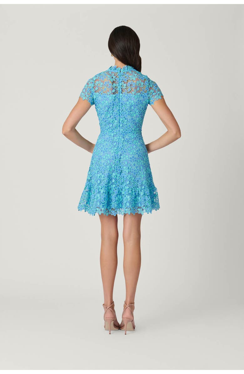 Shoshanna Harlow Londrina Lace Dress, Alternate, color, Vista Blue/Bright Mint