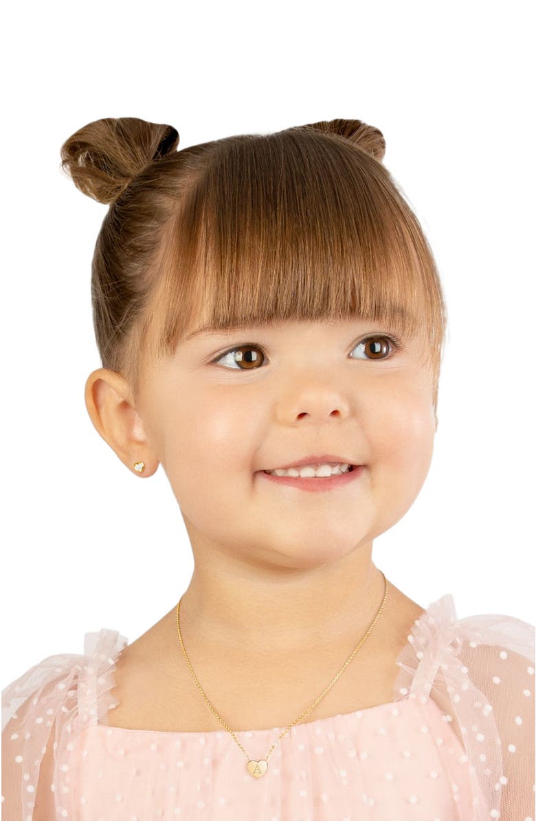 Tiny Blessings 14K Gold Genuine Love Mother of Pearl Heart Studs Screw Back Earrings, Alternate, color, 14K Yellow Gold