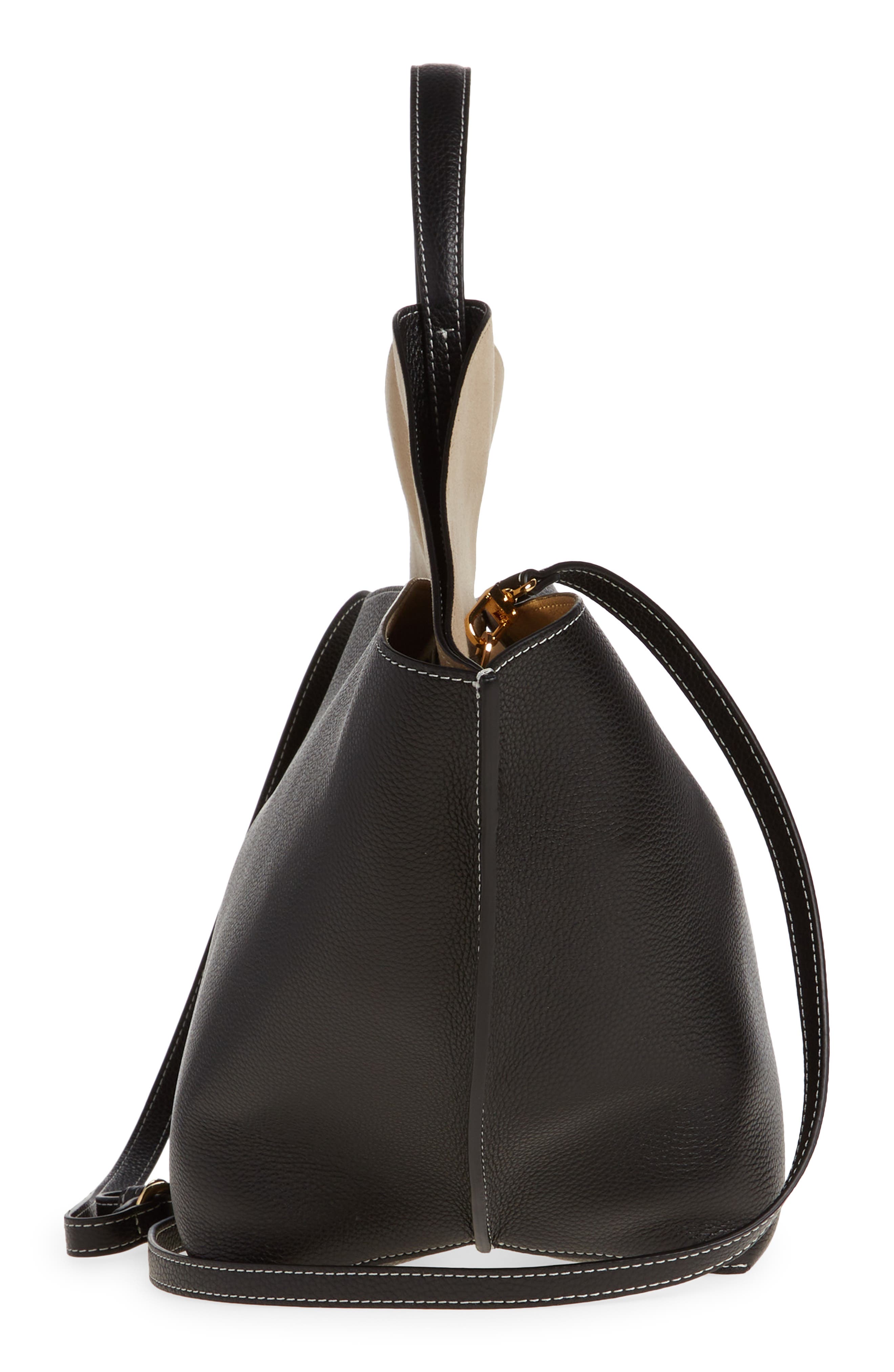 Ree Projects Medium Anne East/West Leather Tote, Alternate, color, Black