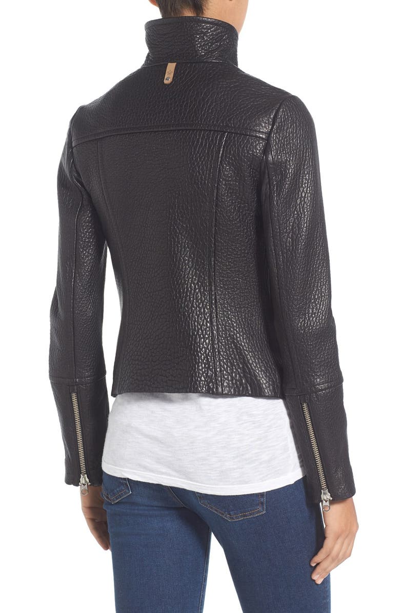 Mackage Funnel Neck Leather Jacket, Alternate, color,