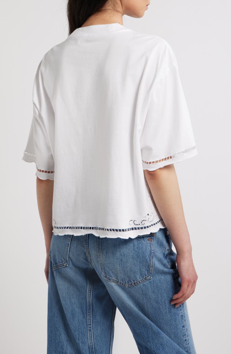 Madewell Allday Embroidered Boxy Crop T-Shirt, Alternate, color, White