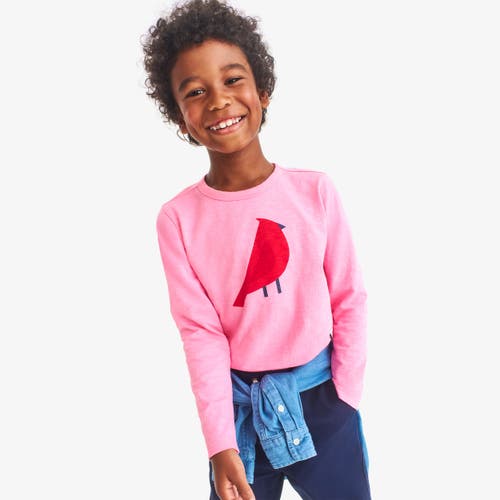 Primary Kids Long Sleeve Cardinal Tee In Pink