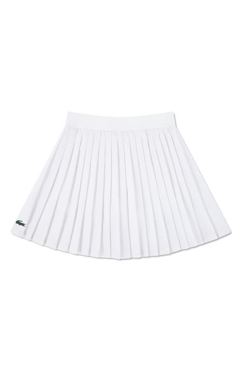 Lacoste Kids' Pleated Logo Sport Pleated Skirt In White