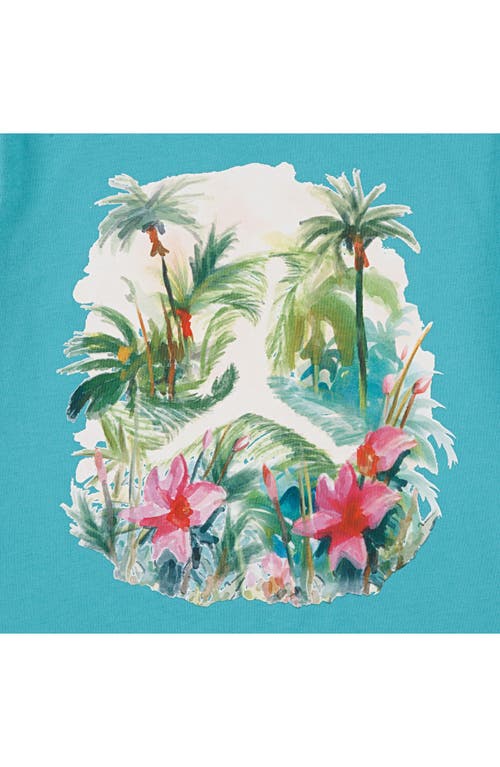 Jordan Kids' Poolside Floral Jumpman Graphic T-shirt In Washed Teal