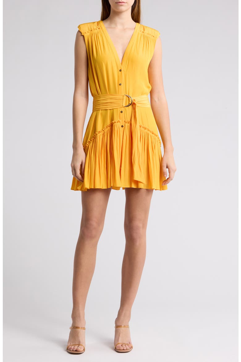 Miley Sleeveless Mini Shirtdress, Main, color, YUZU