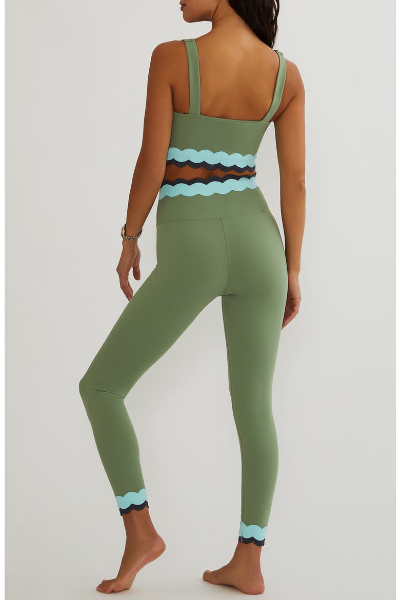 Stacy Scalloped High Waist 7/8 Leggings, Alternate, color, SAGE MIST