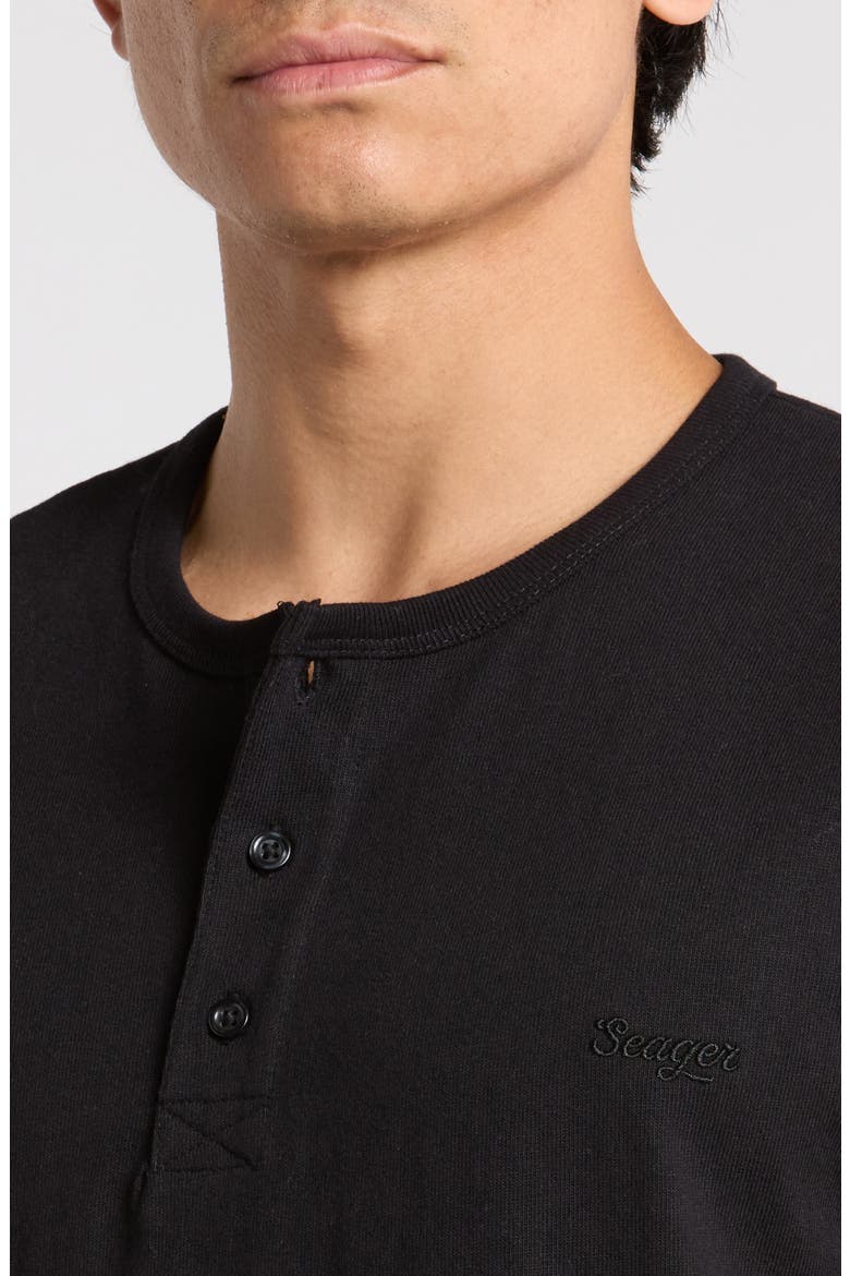 Cotton Henley, Alternate, color, BLACK