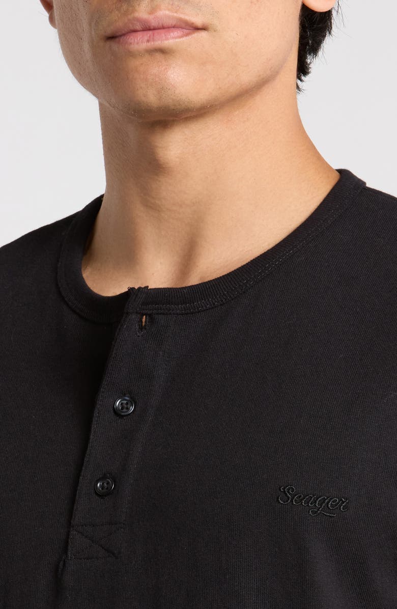 Seager Co Cotton Henley, Alternate, color, Black