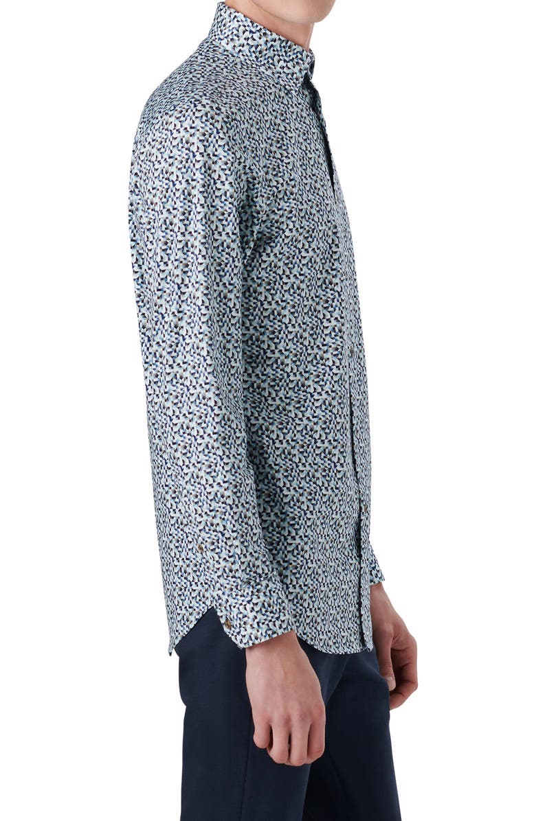 Bugatchi OoohCotton<sup>®</sup> Geometric Print Button-Up Shirt, Alternate, color, 