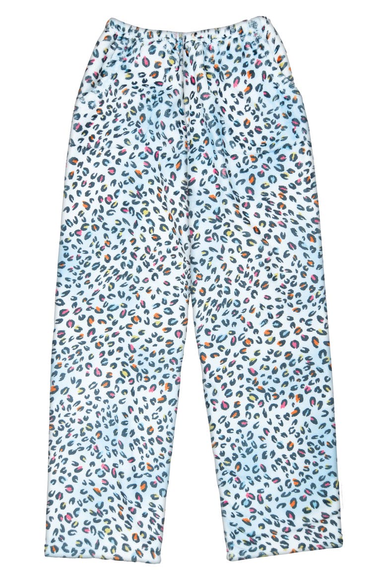 Pastel Leopard Fleece Lounge Pants, Main, color, BLUE