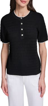 KARL LAGERFELD PARIS Short Sleeve Sweater