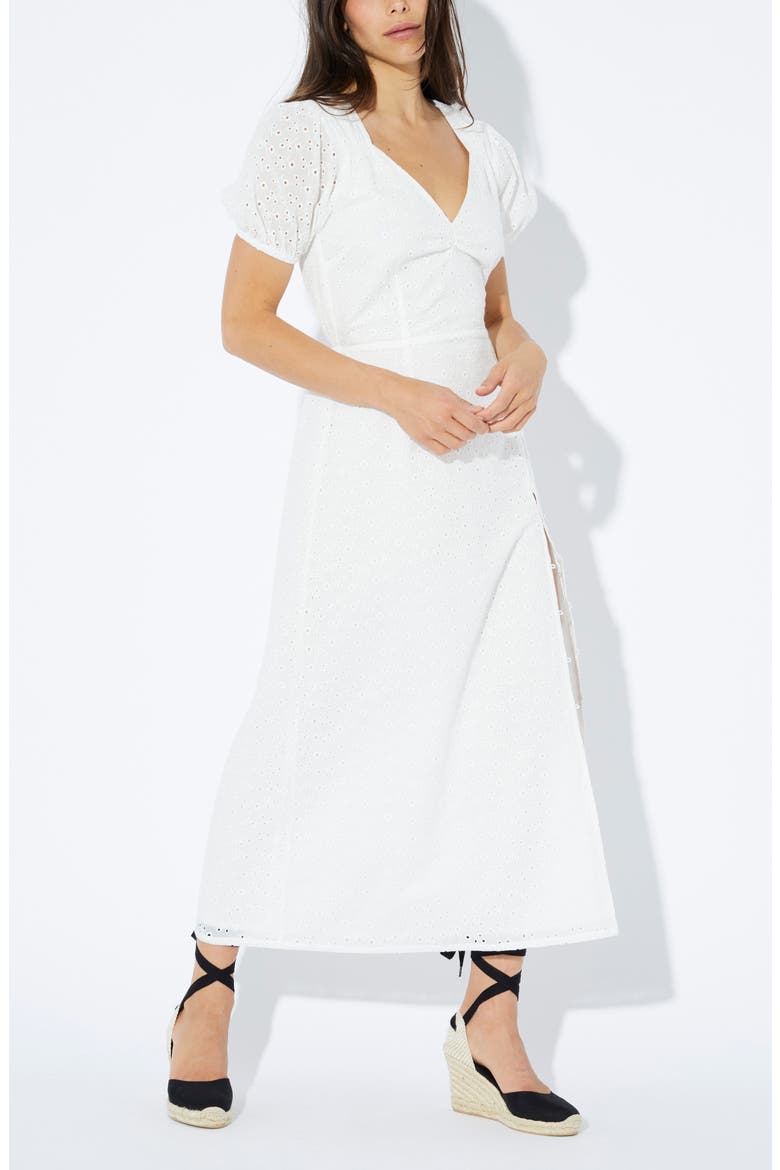 Idalia Cotton Eyelet Midi Dress, Alternate, color, OFF WHITE