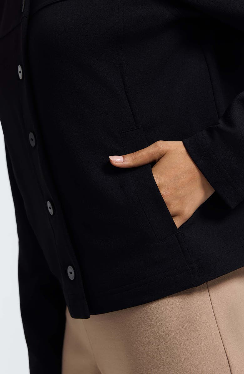 Foxcroft Valerie Crepe Knit Jacket, Alternate, color, Black