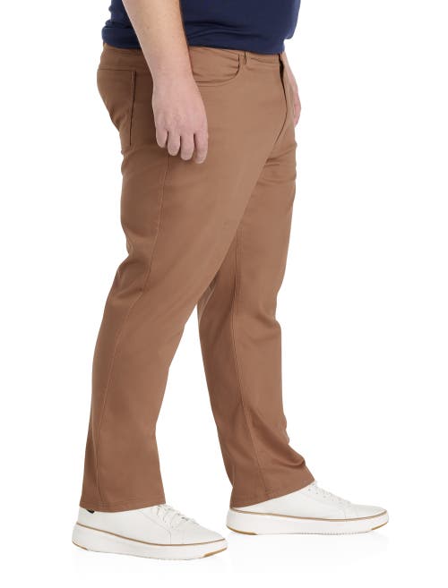 Oak Hill By Dxl Big & Tall  Straight Fit 5-pocket Tech Pants In Brown