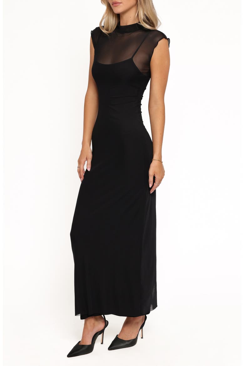 Charice Mock Neck Maxi Dress, Alternate, color, BLACK