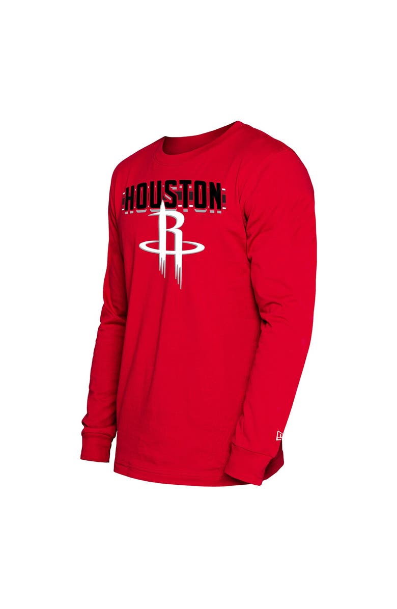 New Era Men's New Era Red Houston Rockets 2024/25 City Edition Long Sleeve T-Shirt, Alternate, color,