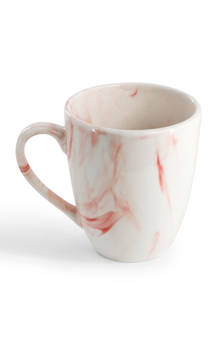 Elama Fine Marble 16 Piece Porcelain Dinnerware Set, Alternate, color, Red