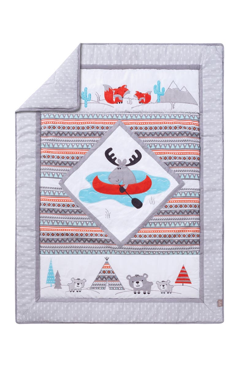 TREND LAB Moose Canoe 4-Piece Crib Bedding Set, Alternate, color, 