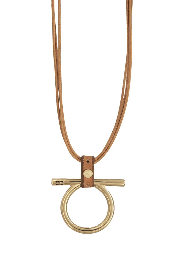 Omega Long Necklace, Main, color, Gold