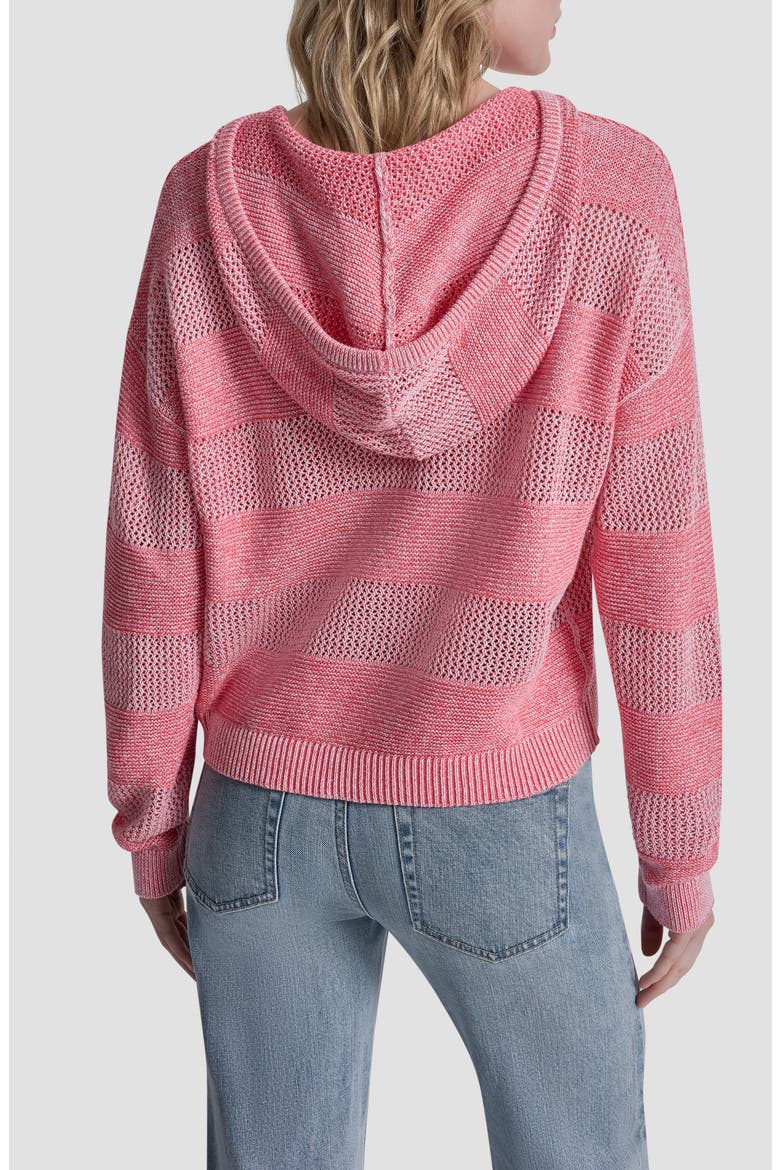 Pointelle Stripe Hooded Sweater, Alternate, color, SUNKISSED