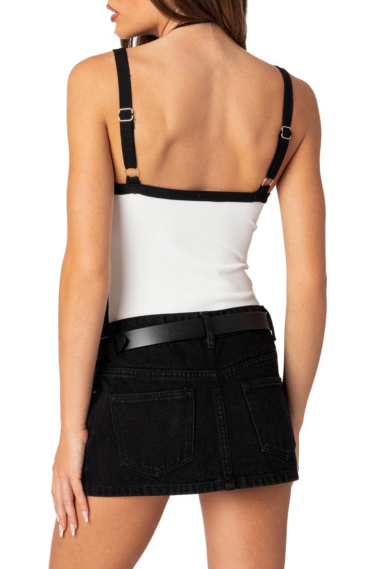 Contrast Rib Bodysuit, Alternate, color, BLACK-AND-WHITE