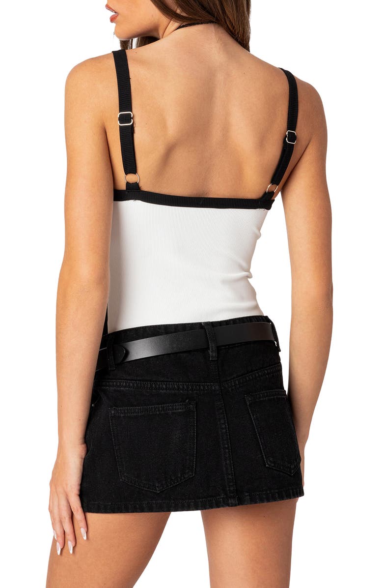 EDIKTED Contrast Rib Bodysuit, Alternate, color,