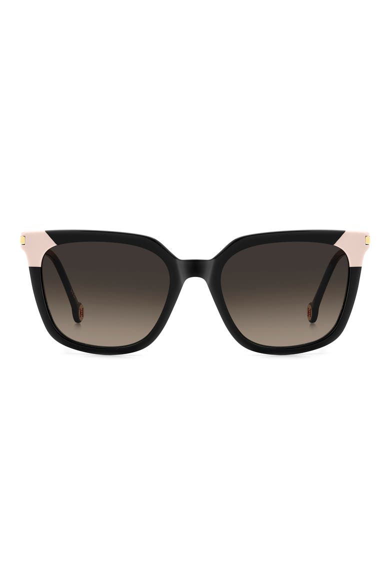 53mm Rectangular Sunglasses, Main, color, BLACK/ BROWN SF