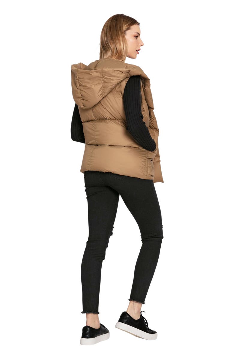 Belle & Bloom Over My Head Hooded Puffer Vest, Alternate, color, Khaki