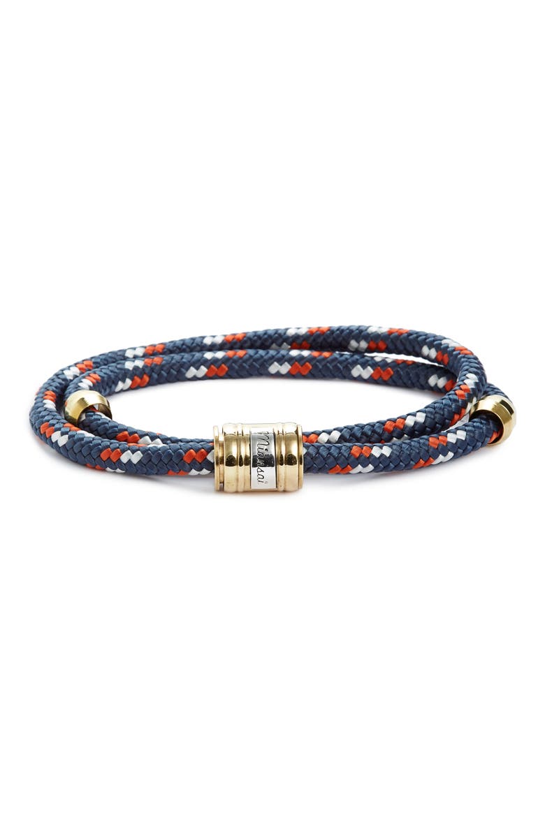 Double Wrap Rope Bracelet, Main, color, NAVY RED