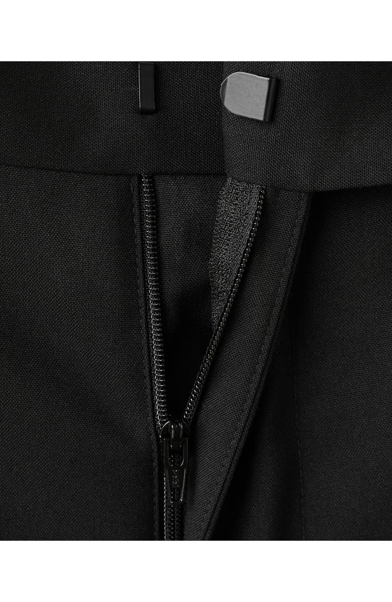 MANGO Pleated Straight Leg Suit Pants, Alternate, color, Black