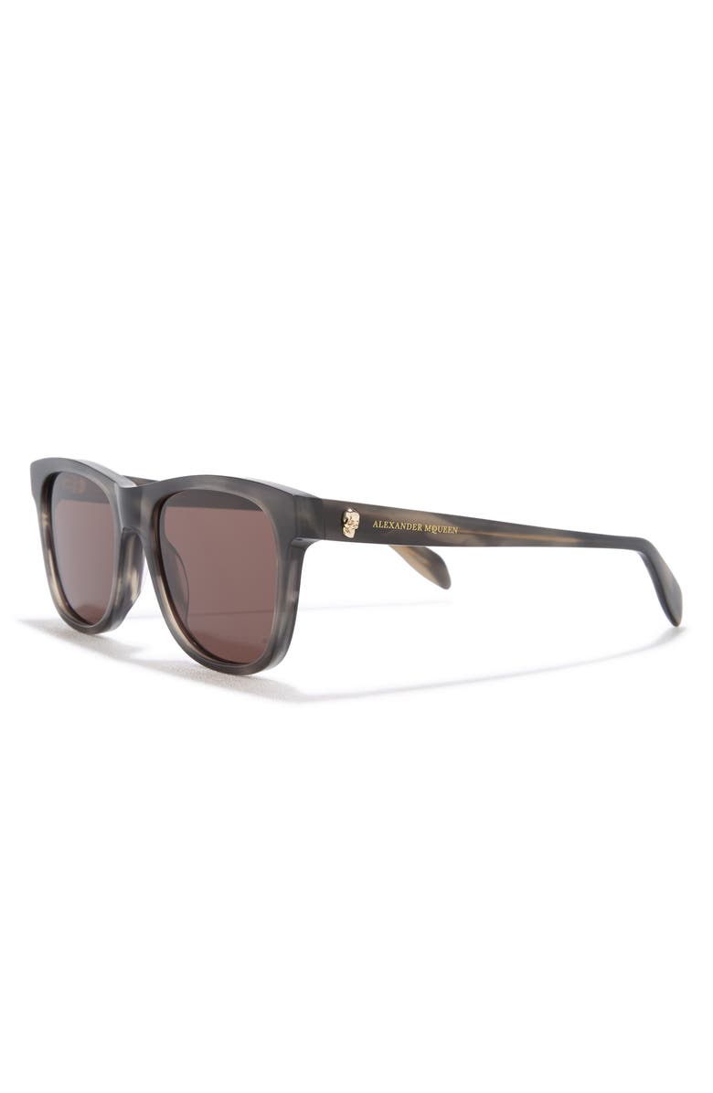 McQueen 54mm Square Sunglasses, Alternate, color, Grey Grey Brown