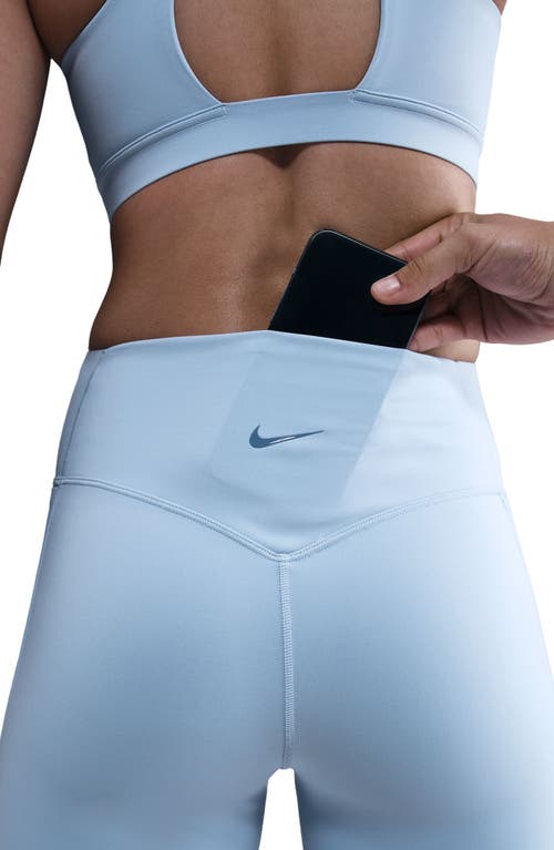 Nike Universa Medium-support High-waisted 5-inch Pocket Biker Shorts In Blue