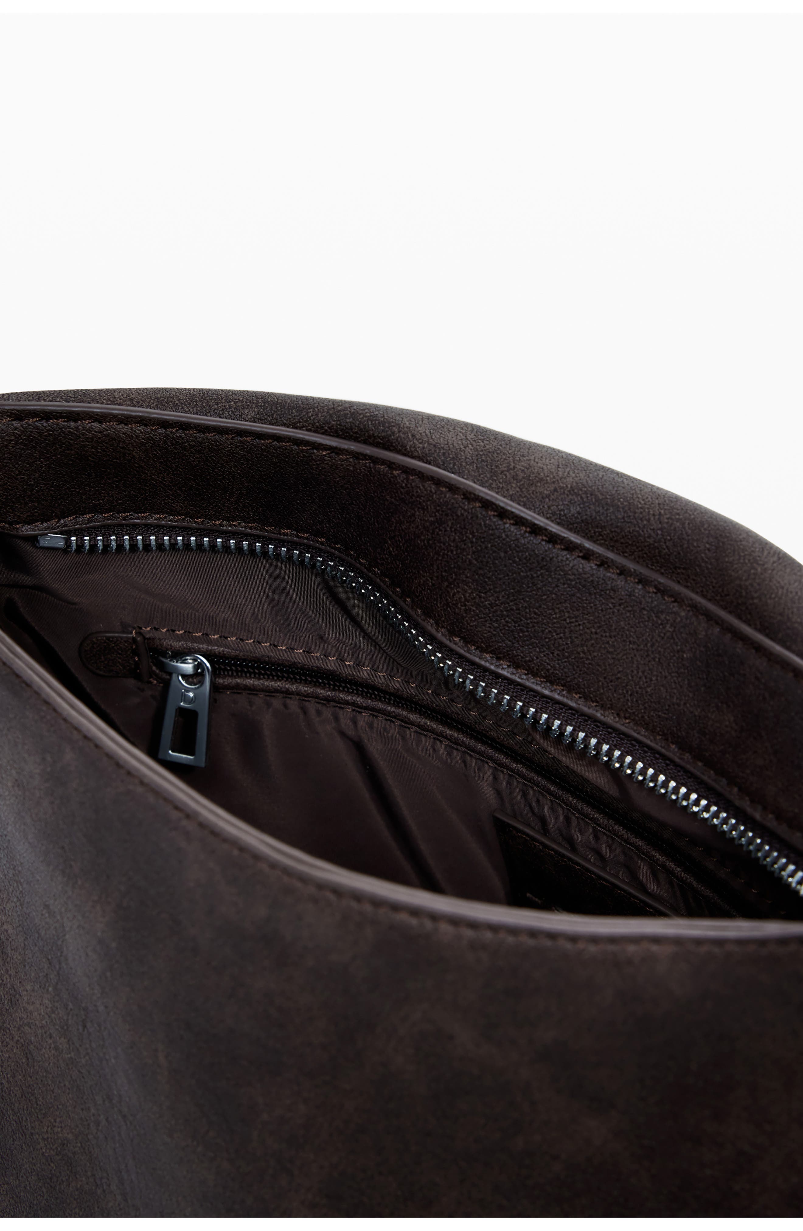 Desigual Studded Faux Leather Crossbody Bag, Alternate, color, Dark Brown